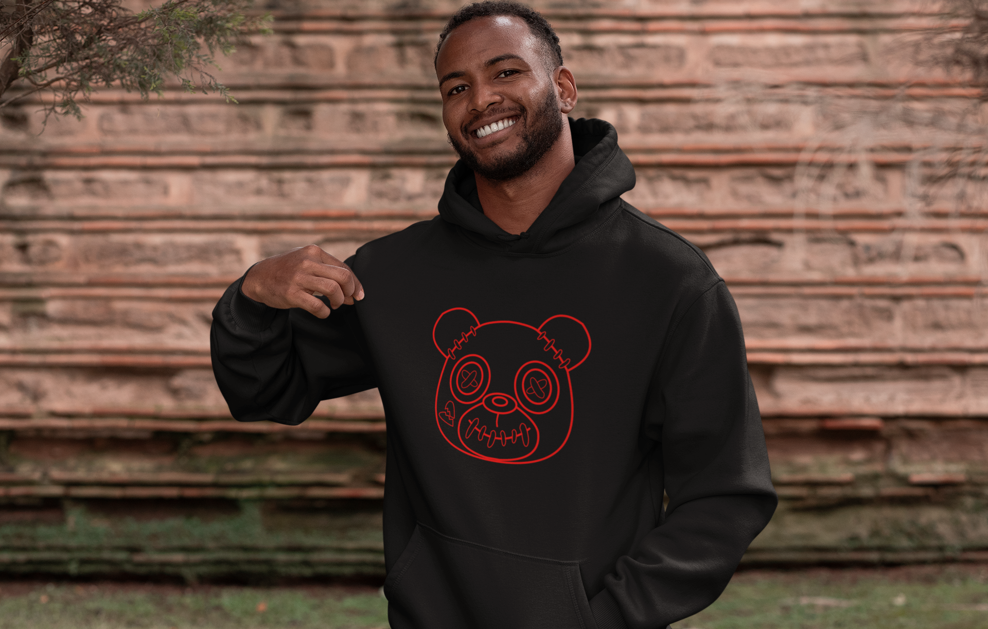 Hoodie Black Kicks N'spired Bear - kicks n'spired