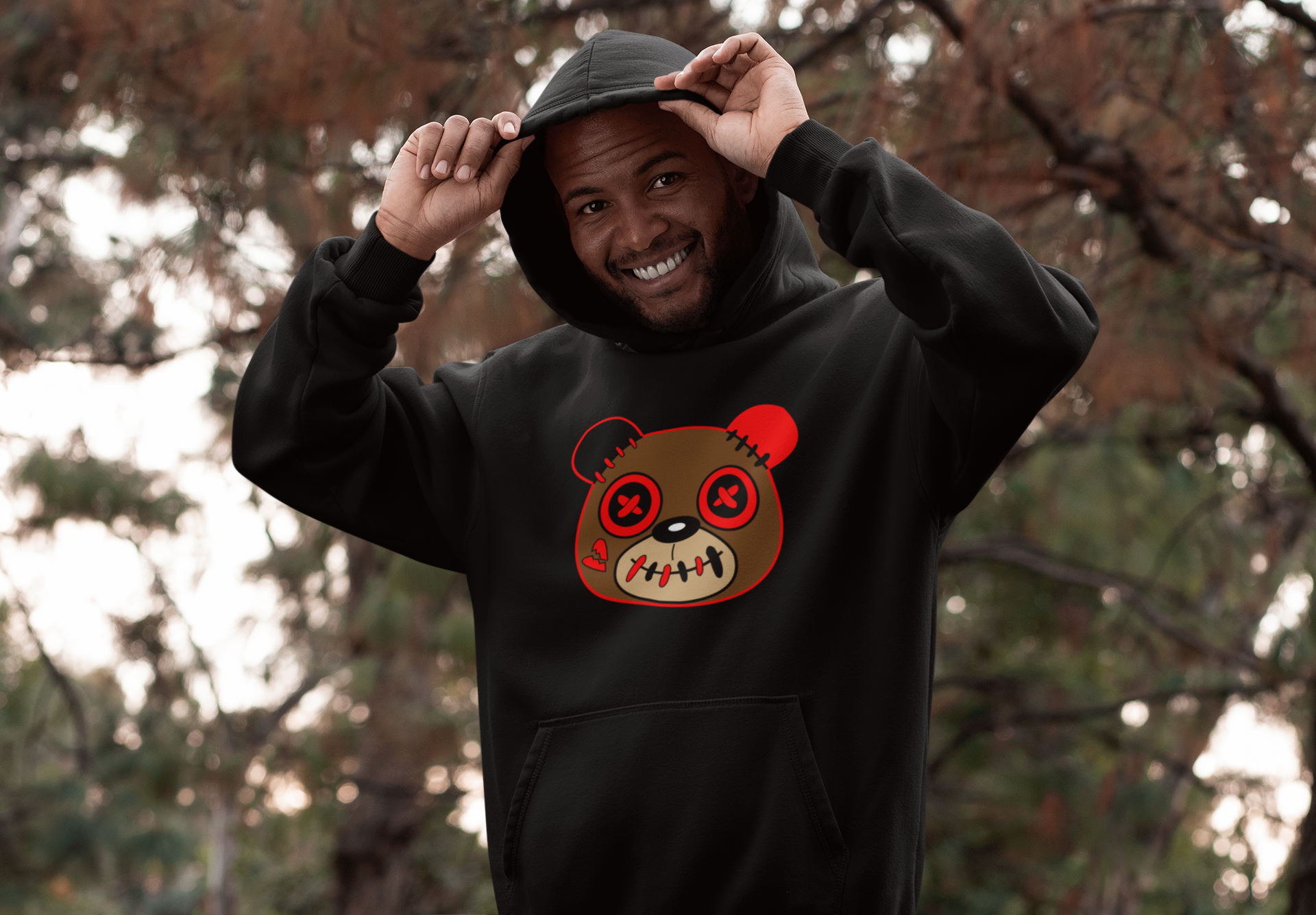 Hoodie Black Kicks N'spired Bear - kicks n'spired