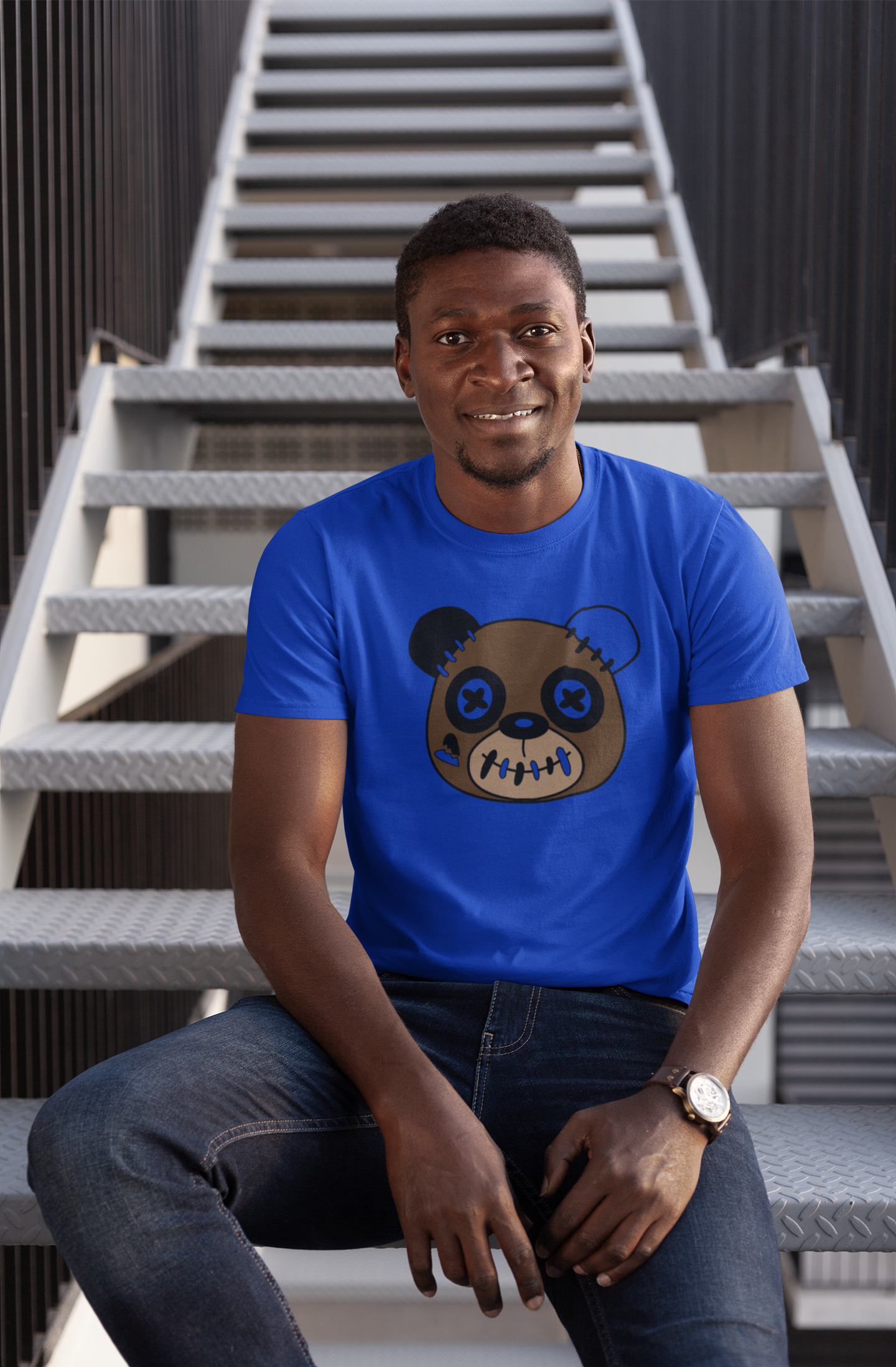 Royal Blue T-Shirt Kicks N'spired Bear - kicks n'spired