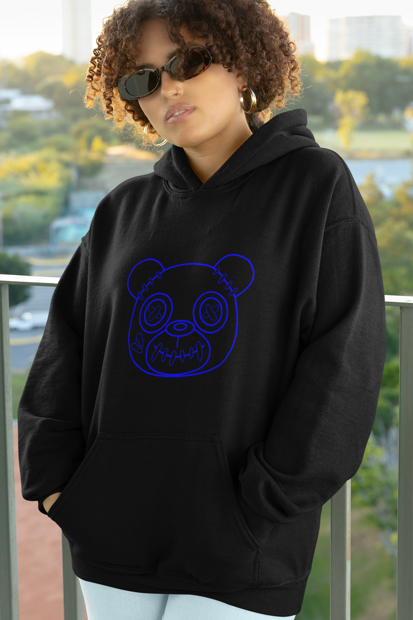 Hoodie Black Kicks N'spired Bear - kicks n'spired