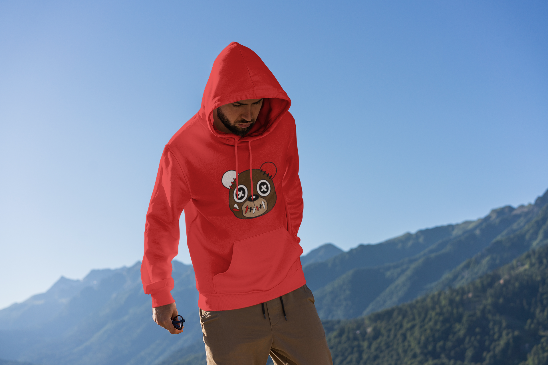 Hoodie Red Kicks N'spired Bear - kicks n'spired