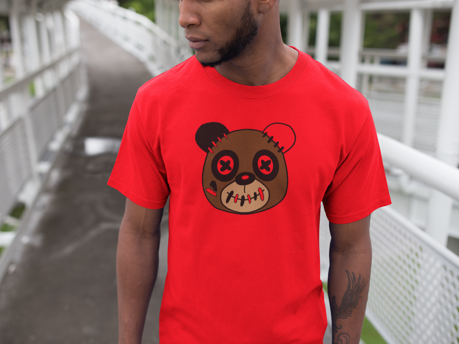 Red T-Shirt Kicks N'spired Bear - kicks n'spired