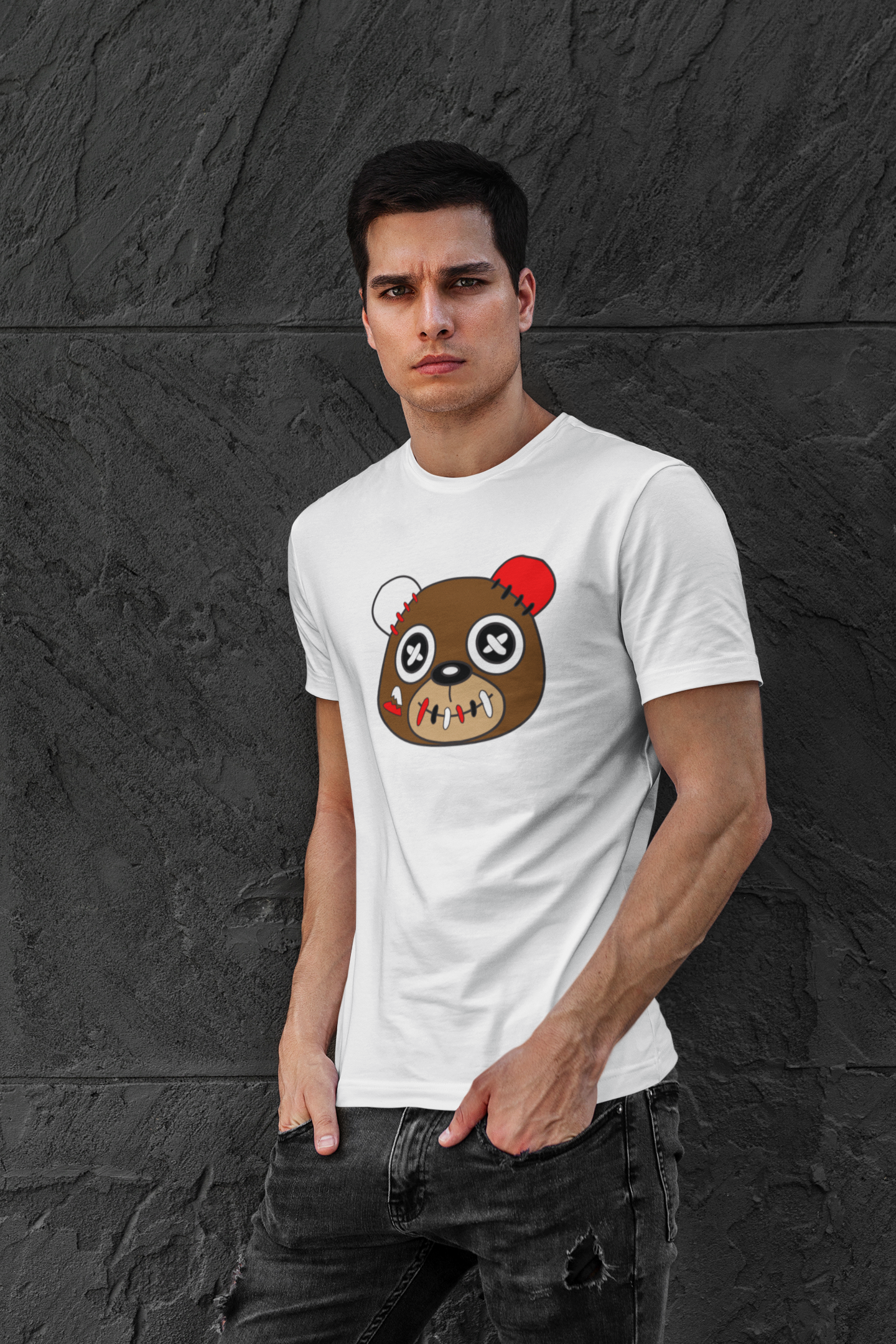 White T-Shirt Kicks N'spired Bear - kicks n'spired