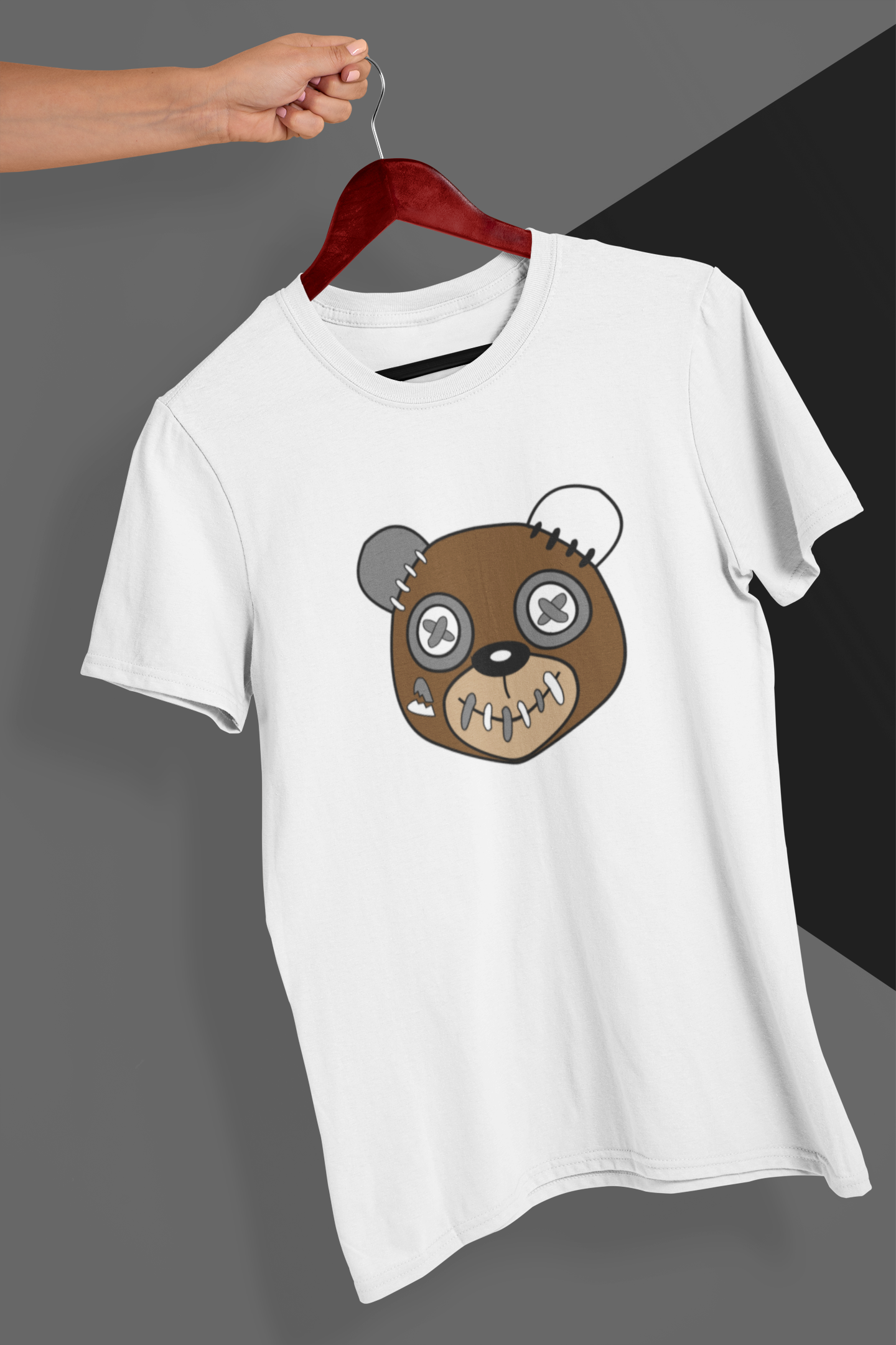 White T-Shirt Kicks N'spired Bear - kicks n'spired