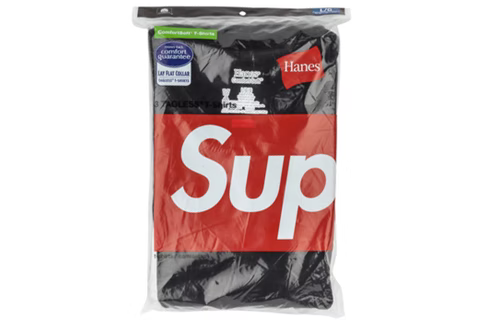 Supreme x Hanes Tagless Tees Black (3 Pack) - kicks n'spired
