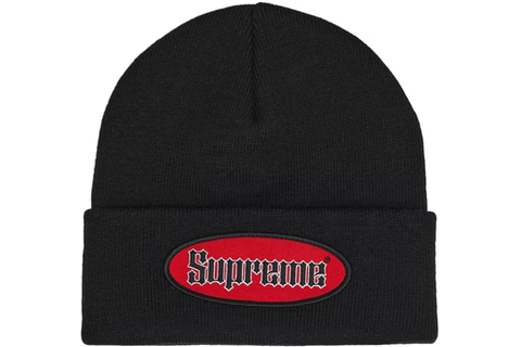 Supreme Oval Patch Beanie Black - kicks n'spired