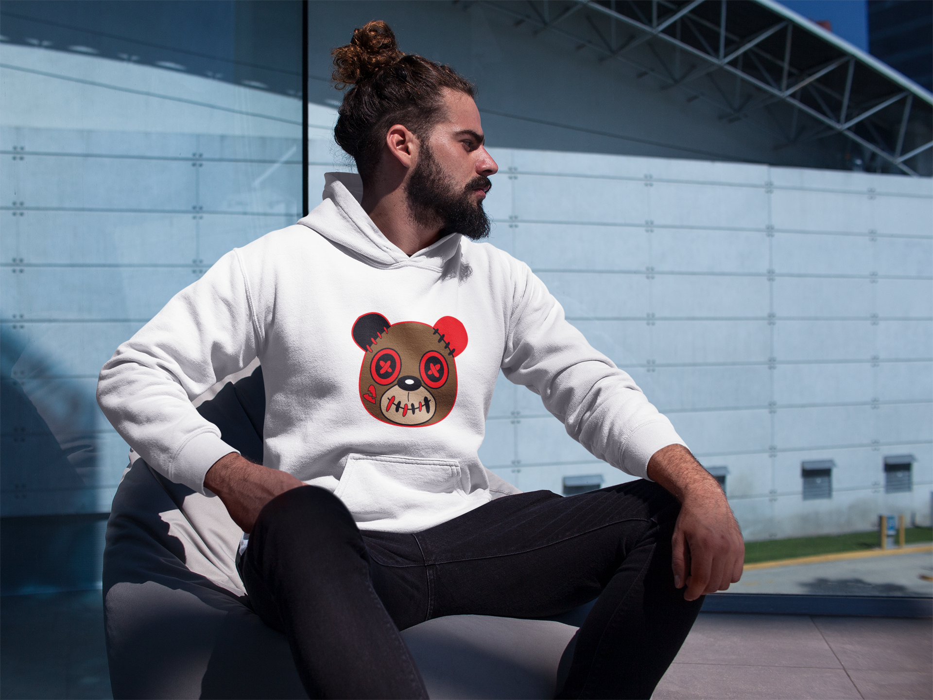 Hoodie White Kicks N'spired Bear - kicks n'spired